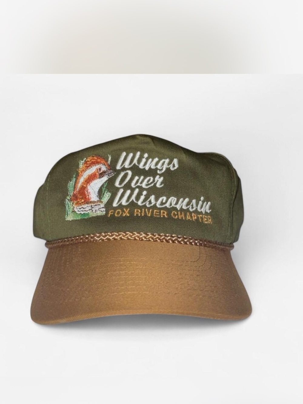 OTTO Olive and Brown Wings Over Wisconsin Fox River Cap